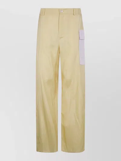 Marni Trousers Wide Leg Belt Loops Back Pockets In Multi