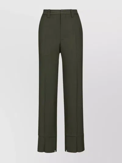 Marni Trousers With Belt Loops And Button Detailing In Green
