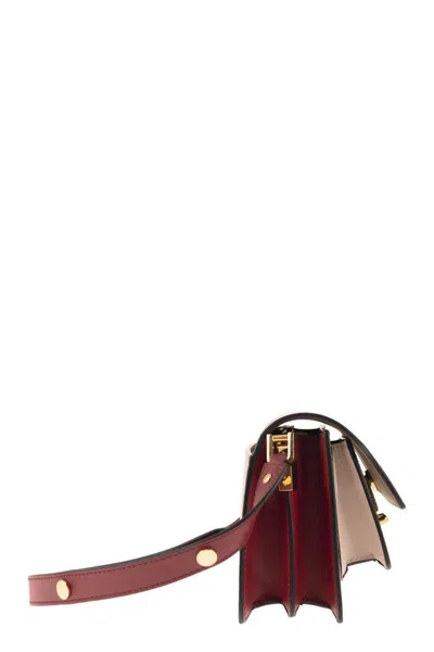 Marni Trunk - Leather Bag In Pink/brown/burgundy
