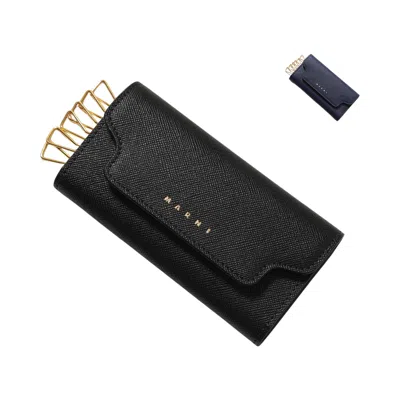 Pre-owned Marni Trunk 6 Hook Leather Key Chain Case 'black' | Men's Size Onesize
