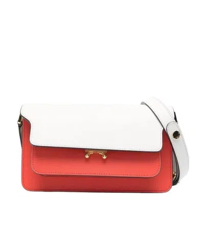 Marni Trunk Colour-block Crossbody Bag In White