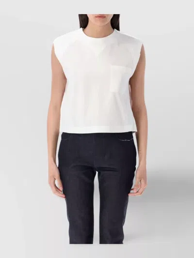 Marni Trunk Cropped Tank Top Pocket Detail In White