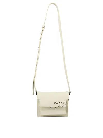 Marni "trunk" Embroidered Crossbody Bag In White