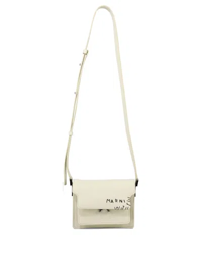 Marni "trunk" Embroidered Crossbody Handbag In White