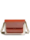 Marni Trunk E/w Leather Shoulder Bag In Nude