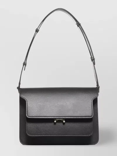 Marni Trunk Foldover Shoulder Bag In Black