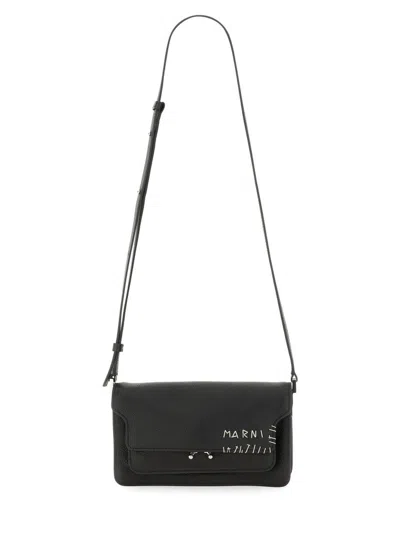 Marni Trunk Mini Shoulder Bag In Black