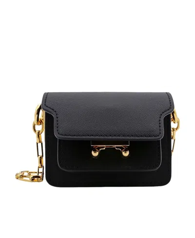 Marni Trunk Leather Mini Bag In Black