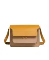 Marni Trunk Leather Shoulder Bag In Yellow