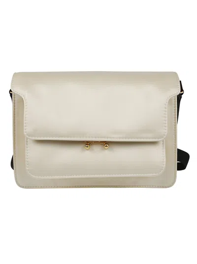 Marni Trunk Light Medium Bag In Shell/black/illusion Blue