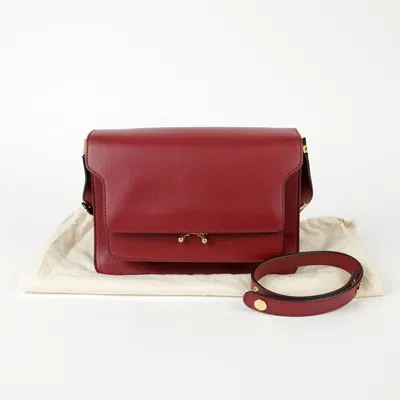 Marni Trunk Medium Shoulder And Crossbody Bag In Red