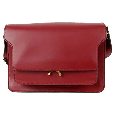 Marni Trunk Medium Shoulder And Crossbody Bag In Red