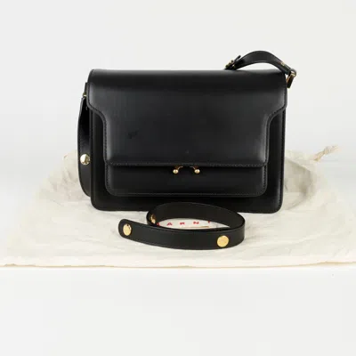 Marni Medium Trunk Shoulder Crossbody Bag In Black
