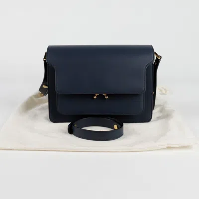 Marni Trunk Medium Shoulder Crossbody Bag In Blue