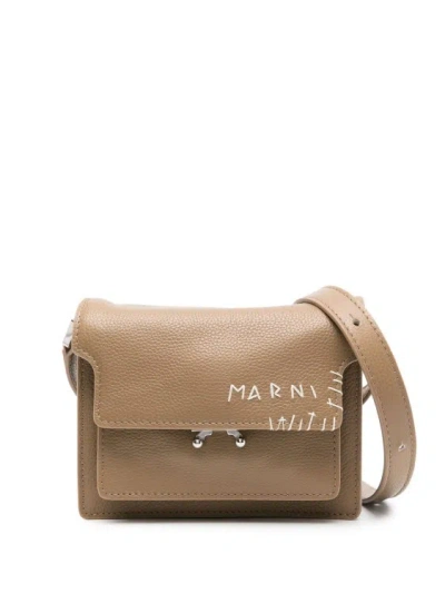 Marni Trunk Mini Brown Bag In Neutrals