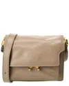 Marni Trunk Mini Leather Shoulder Bag In Beige
