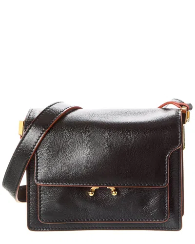 Marni Trunk Mini Leather Shoulder Bag In Brown