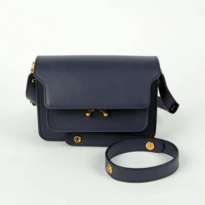 Marni Trunk Mini Shoulder Crossbody Bag In Blue
