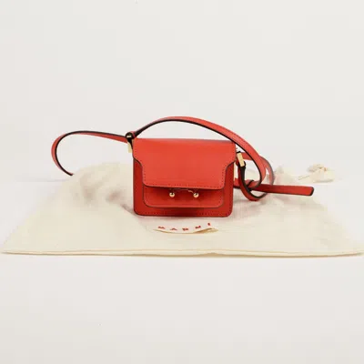 Marni Trunk Nano Shoulder And Crossbody Bag In Orange