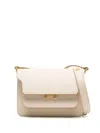 Marni Off-white Saffiano Leather Mini Trunk Bag In Nude & Neutrals