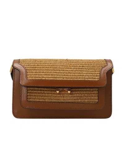 Marni Trunk Soft Raffia Bag In Brown