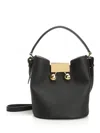 Marni Trunkaroo Leather Bucket Bag In Black