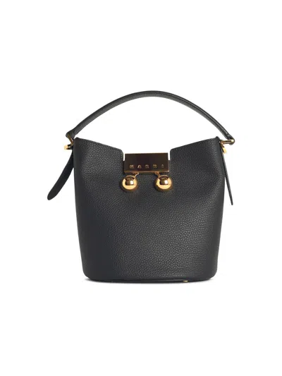 Marni 'trunkaroo' Black Lear Bag