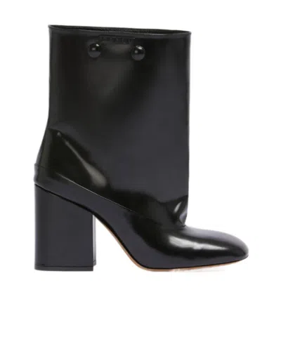 MARNI BLACK LEATHER TRUNKAROO ANKLE BOOT