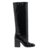 Marni Almond Toe Block Heel Knee Length Boots In Black