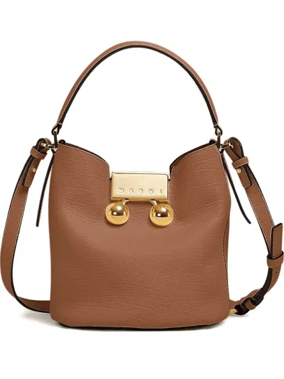 Marni Trunkaroo Bucket Bag In Brown