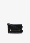 Marni Trunkaroo Calf Leather Crossbody Bag In Black