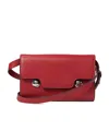 Marni Trunkaroo Calf Leather Clutch In Red