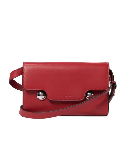 Marni Trunkaroo Crossbody Bag In Red