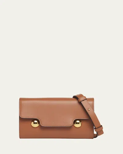 Marni Trunkaroo Flap Pochette Crossbody Bag In Cinnamon