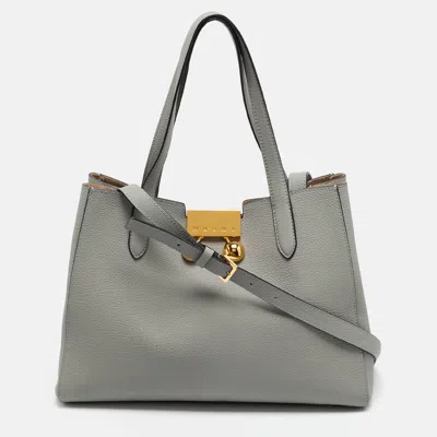 Pre-owned Marni Trunkaroo Grey Leather Tote In Gray