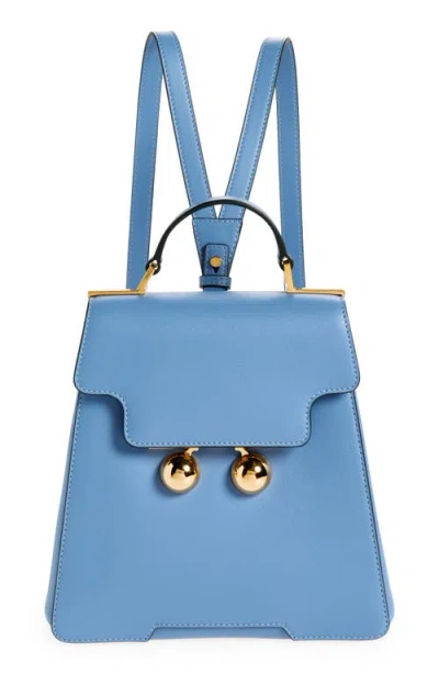 Marni Trunkaroo Leather Backpack In Sky/ Blue