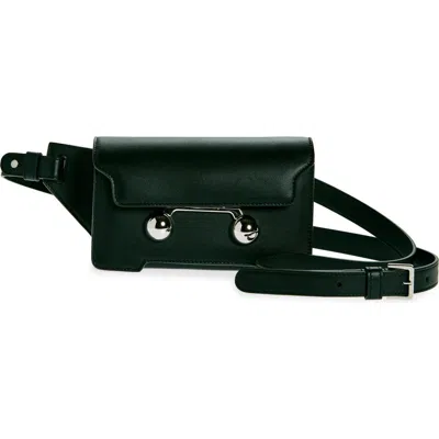 Marni Trunkaroo Leather Crossbody Bag In Black