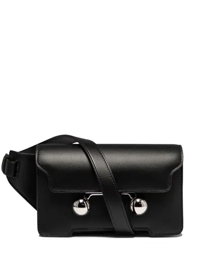 Marni Trunkaroo Leather Crossbody Bag In Black