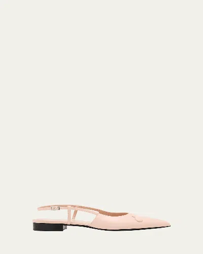 MARNI TRUNKAROO LEATHER POINTED-TOE SLINGBACK FLATS