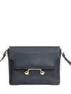 Marni Black Leather Trunkaroo Medium Shoulder Bag In Black