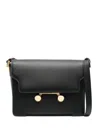 Marni Medium Rectangular Shoulder Bag With Flap In Black