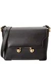 Marni Black Leather Trunkaroo Medium Shoulder Bag In Black