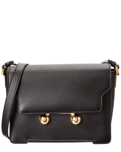 Marni Womens Black Trunkeroo Branded-hardware Leather Shoulder Bag In Red