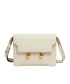 Marni Womens Shell Trunkaroo Branded-hardware Leather Shoulder Bag In White