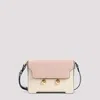 Marni Light Pink, White And Grey Leather Trunkaroo Medium Shoulder Bag In Yellow