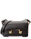 Marni Trunkaroo Mini Leather Shoulder Bag In Black