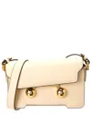 Marni Cream Leather Trunkaroo Mini Shoulder Bag In White