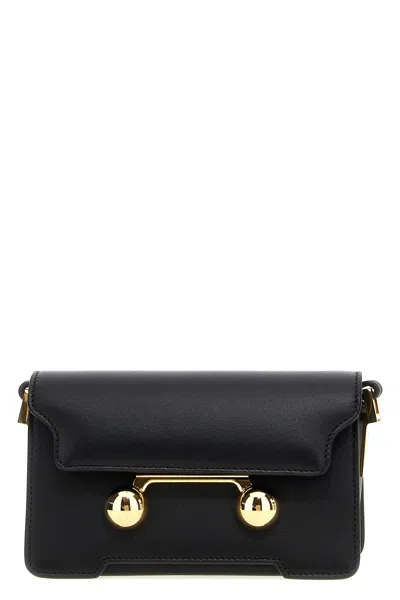 Marni Mini Trunkaroo Ponyhair Shoulder Bag In Black