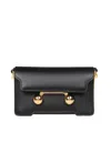Marni Trunkaroo Rectangular Leather Shoulder Bag In Black