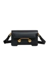 Marni Mini Trunkaroo Leather Shoulder Bag In Black